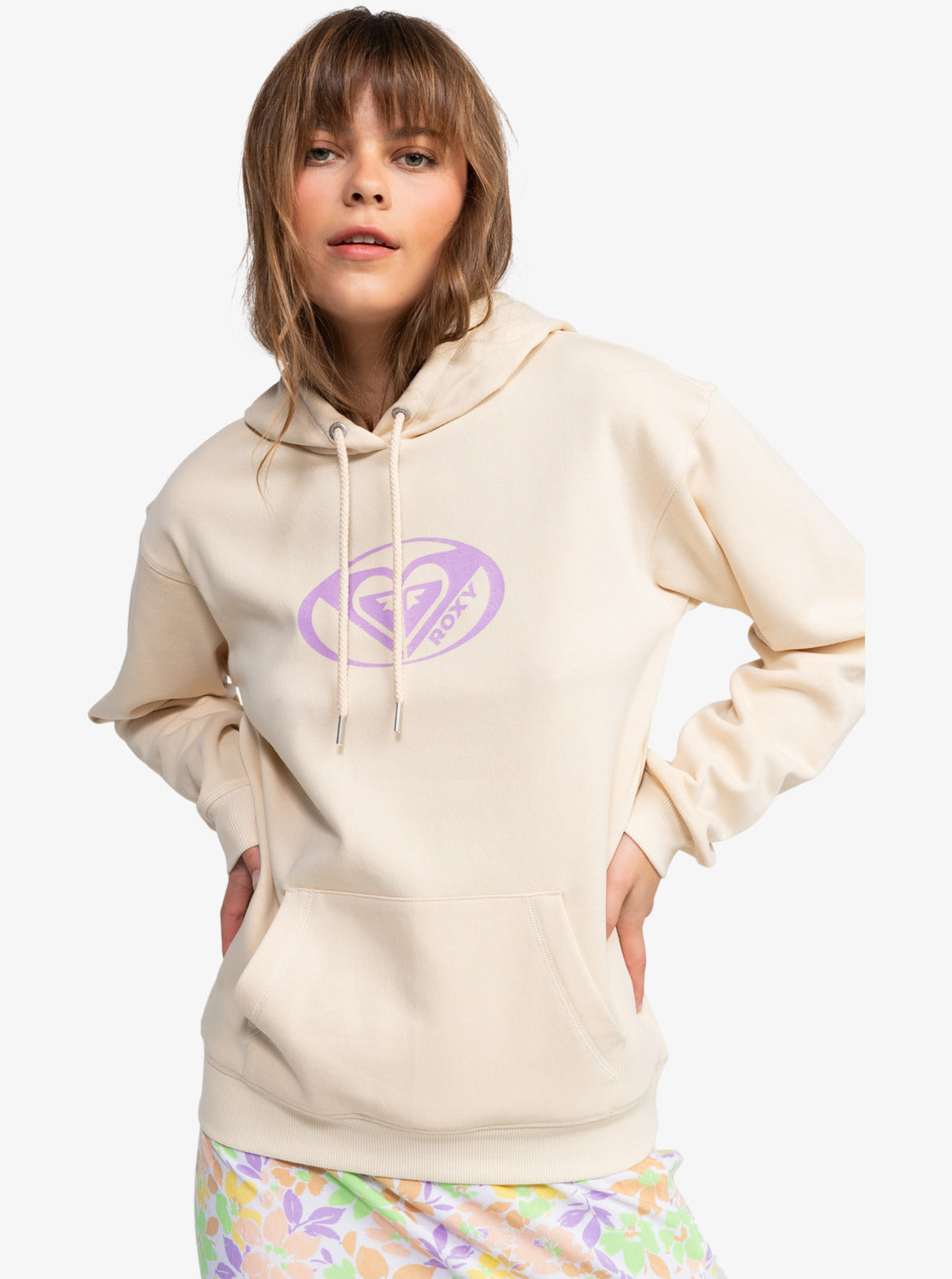 Roxy Surf Stoked Hoodie Brushed A - Tapioca - Star Surf + Skate