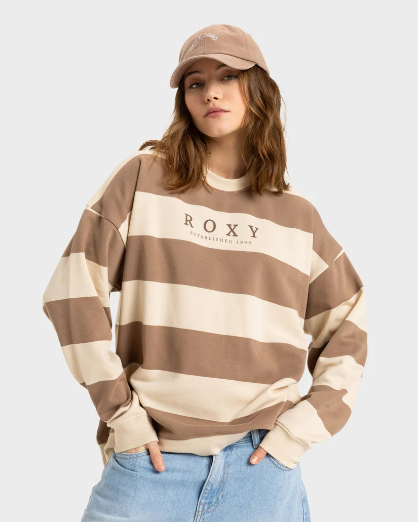 Roxy Strictly Stripes Oversized - Parchment Strictly Stripe - Star Surf + Skate