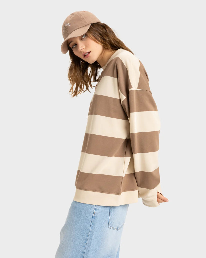 Roxy Strictly Stripes Oversized - Parchment Strictly Stripe - Star Surf + Skate