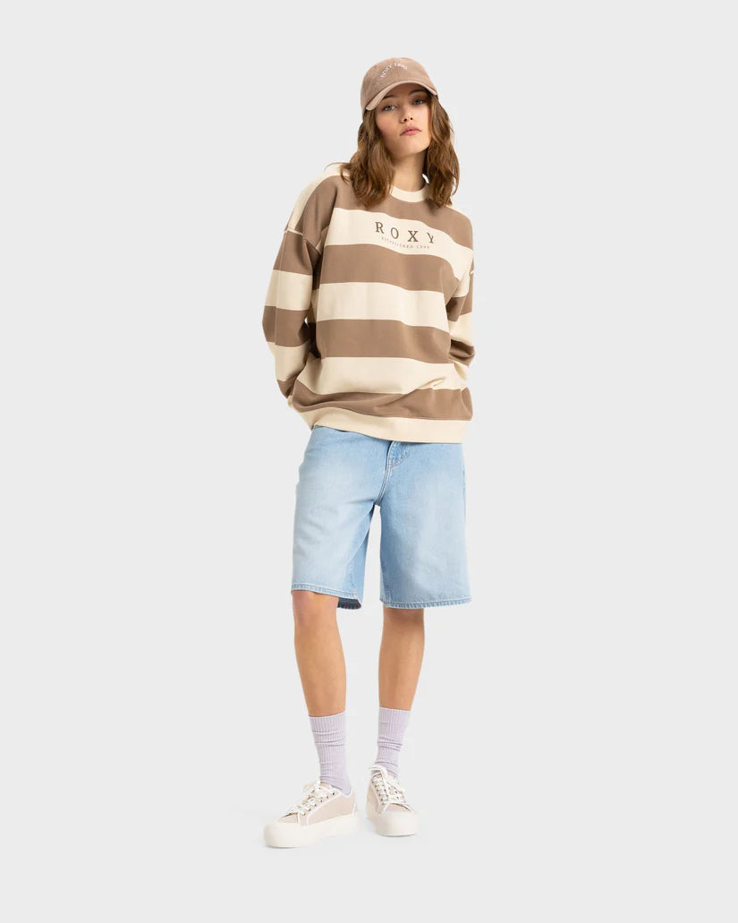 Roxy Strictly Stripes Oversized - Parchment Strictly Stripe - Star Surf + Skate