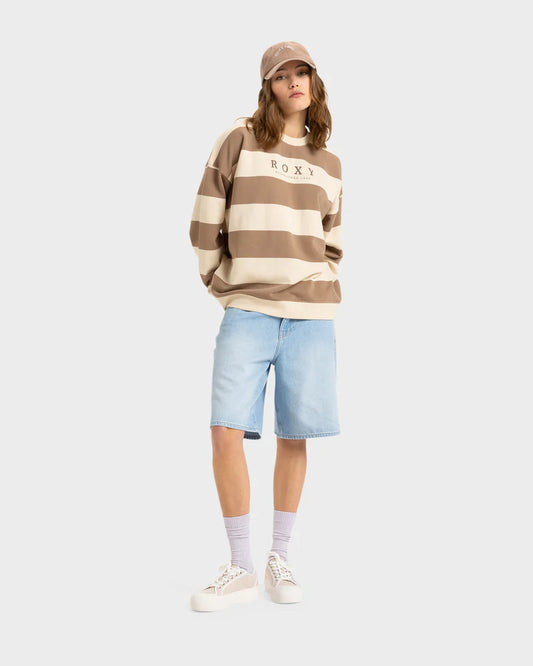 Roxy Strictly Stripes Oversized - Parchment Strictly Stripe - Star Surf + Skate