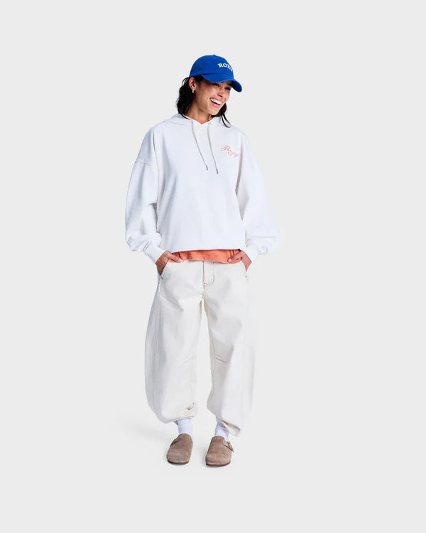 Roxy Lineup Oversized Hoodie - Coconut Milk - Star Surf + Skate