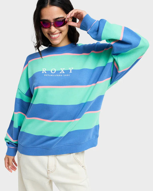 Roxy Strictly Stripes Oversized Crew - Katydid Stripy Soul - Star Surf + Skate