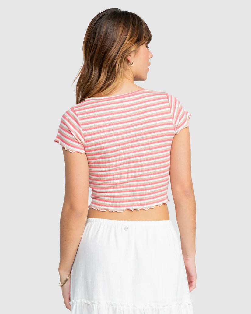 Roxy Mini Stripe SSFT - Egret Mini Striped - Star Surf + Skate