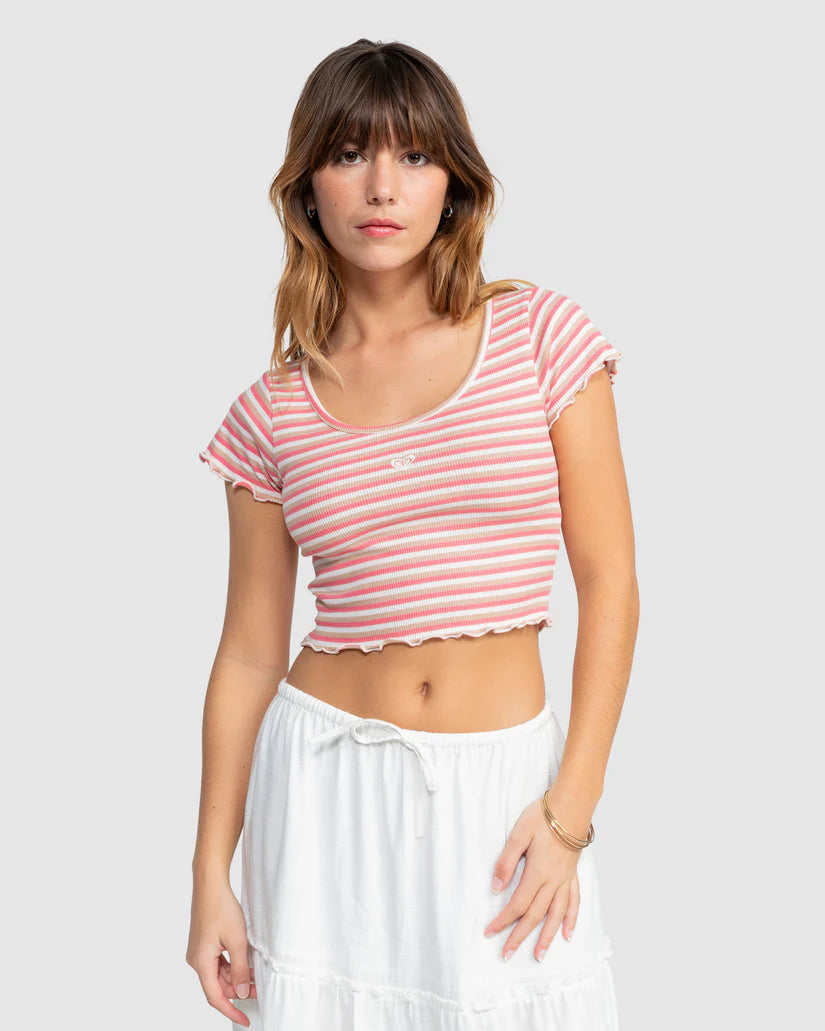 Roxy Mini Stripe SSFT - Egret Mini Striped - Star Surf + Skate