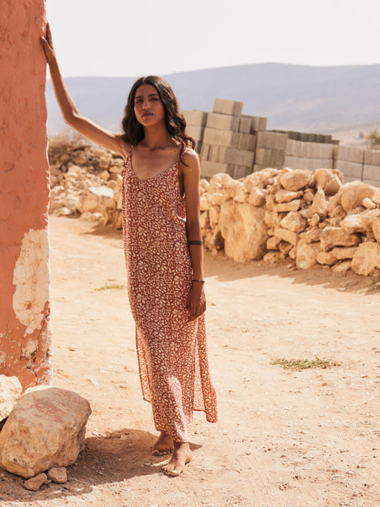 Roxy Stay Sunny Slip Dress - Russet Free Fallin Floral Fresh - Star Surf + Skate