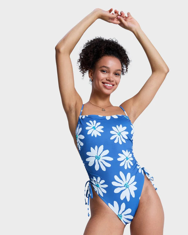 Roxy PT Essentials One Piece High Leg - Dutch Blue Flower Soul - Star Surf + Skate
