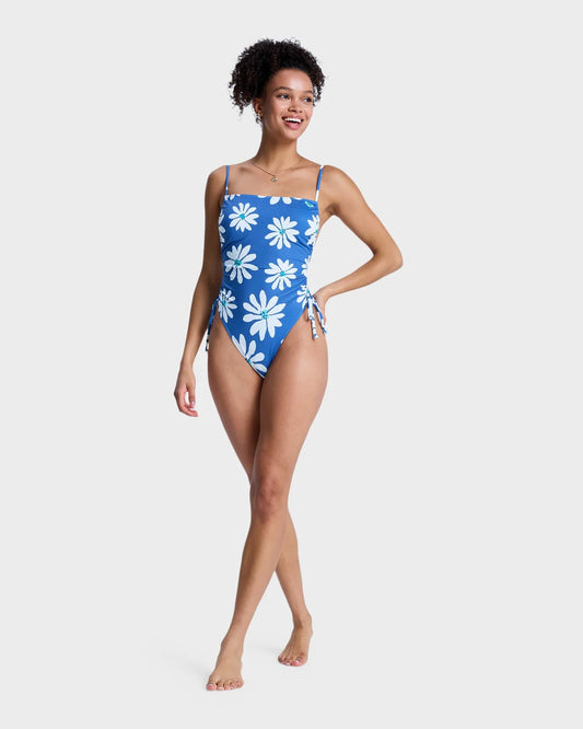 Roxy PT Essentials One Piece High Leg - Dutch Blue Flower Soul - Star Surf + Skate