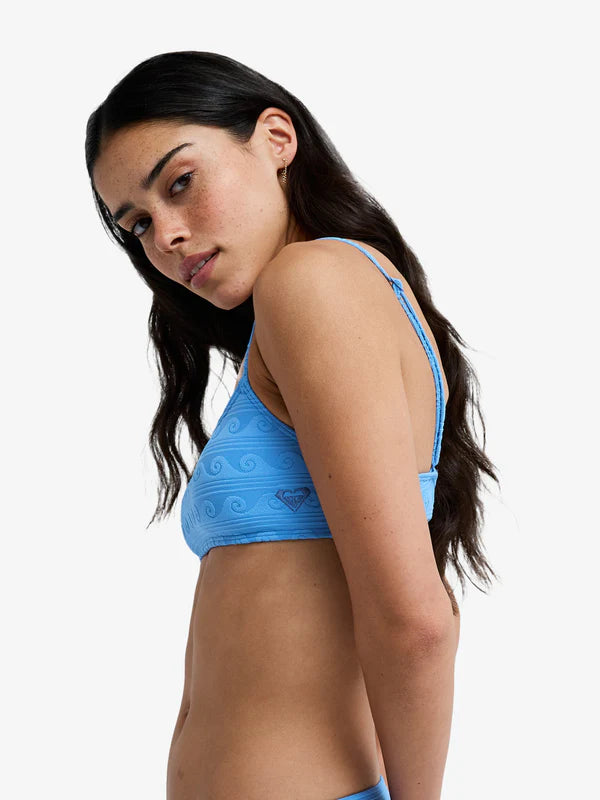 Roxy Paradise Wave Bralette - Silver Lake Blue Make A Splash - Star Surf + Skate