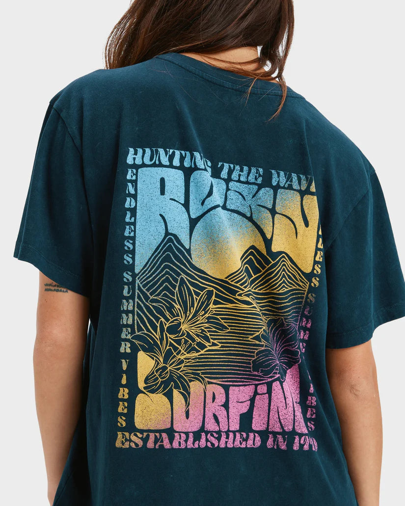 Roxy Sunny Oversize Optic Wash SS Tee - Anthracite - Star Surf + Skate