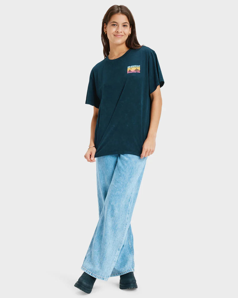 Roxy Sunny Oversize Optic Wash SS Tee - Anthracite - Star Surf + Skate