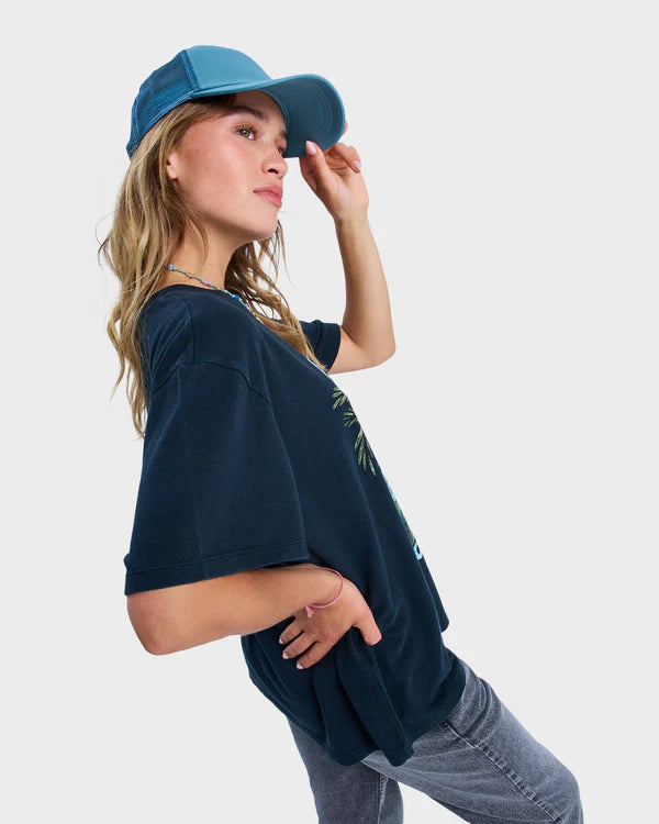 Roxy Sunny Oversize Stone Wash SS Tee - Anthracite