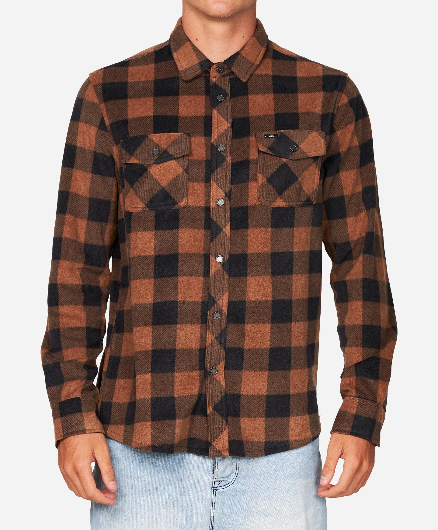 O'Neill Glacier Plaid Superfleece - Med Brown - Star Surf + Skate