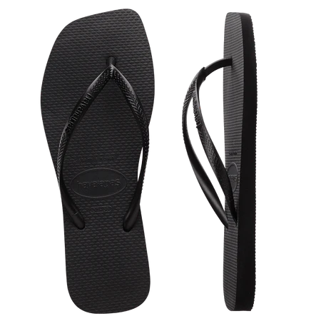 Havaianas Ladies Slim Square Toe Thong - Black - Star Surf + Skate