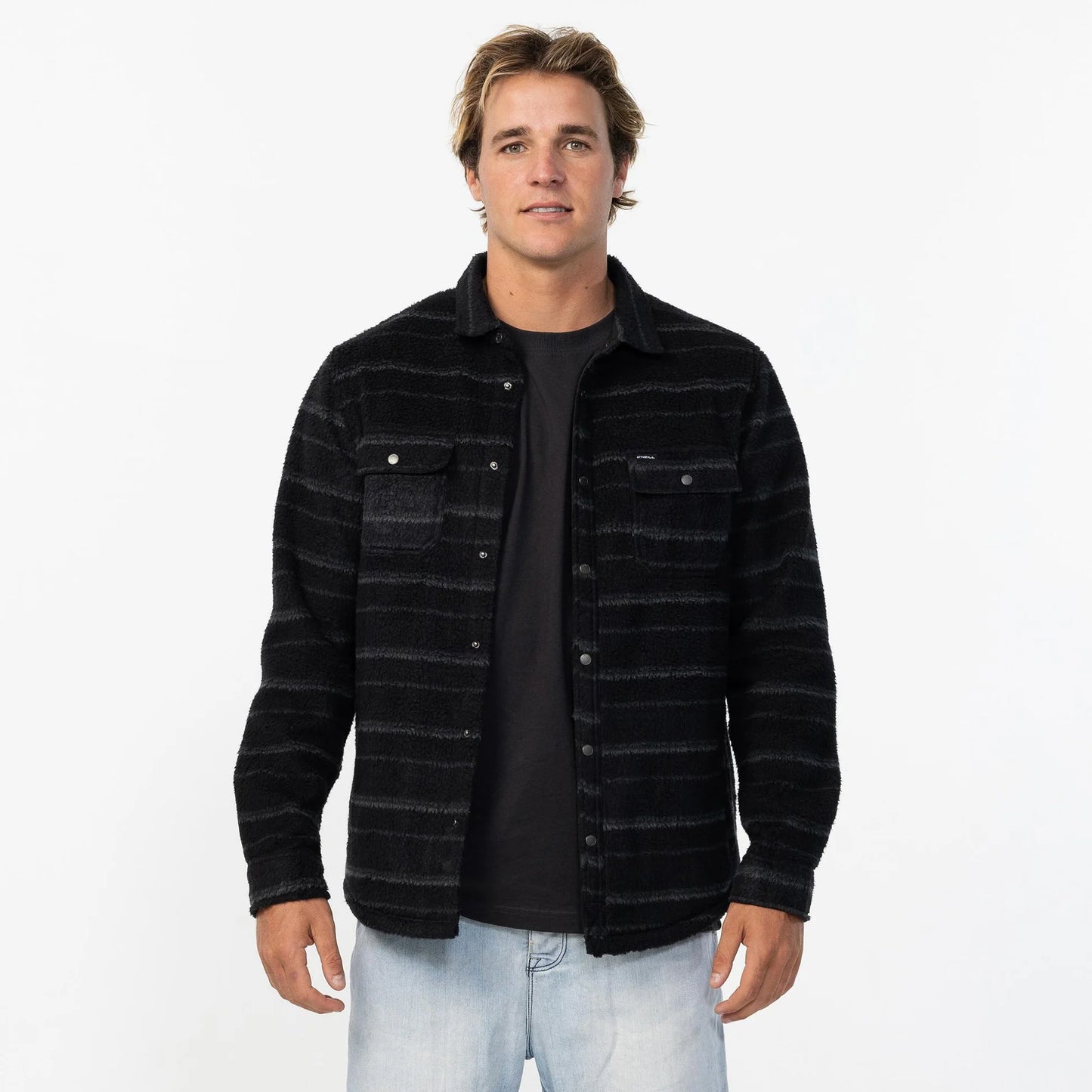 O'Neill Glacier High Pile Overshirt Superfleece - Black - Star Surf + Skate