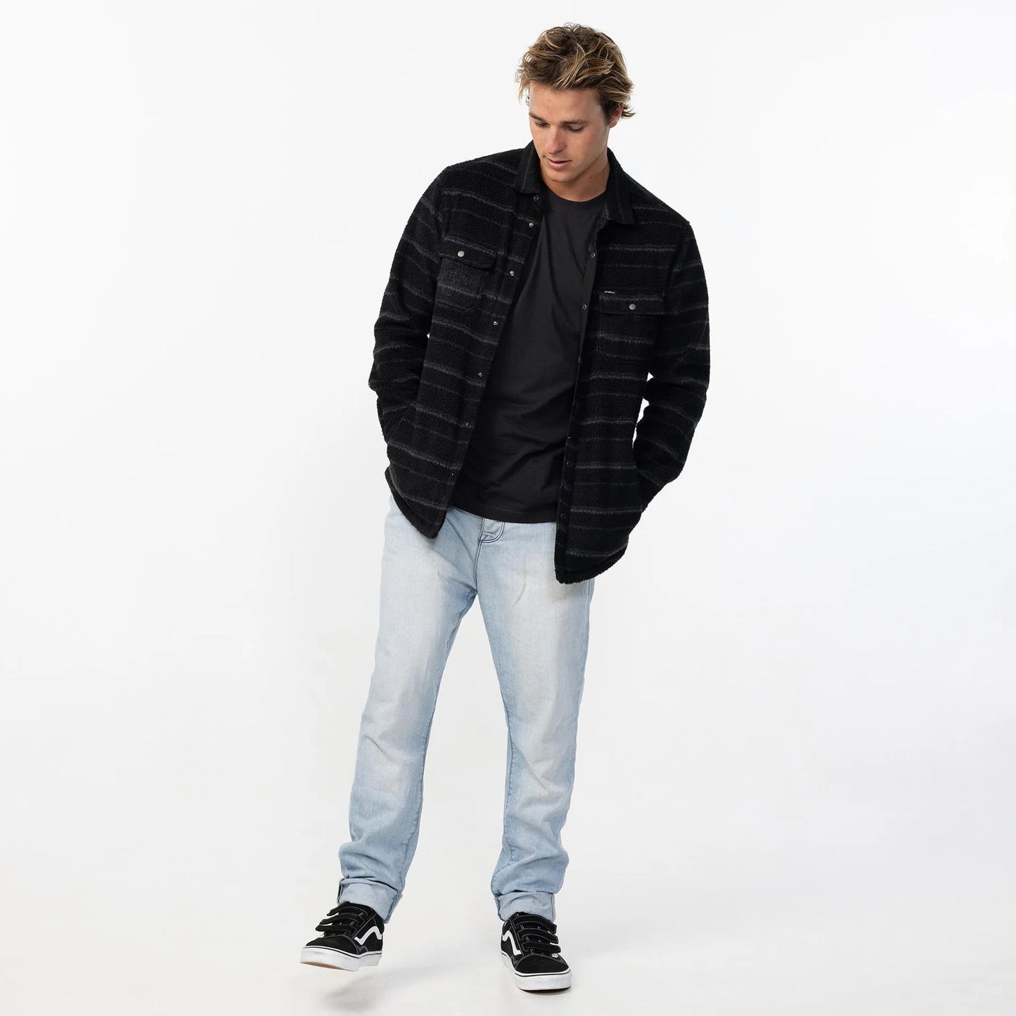 O'Neill Glacier High Pile Overshirt Superfleece - Black - Star Surf + Skate