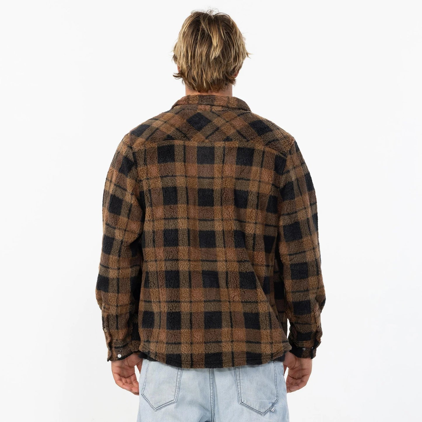 O'Neill Glacier Plaid High Pile Superfleece - Dark Khaki - Star Surf + Skate