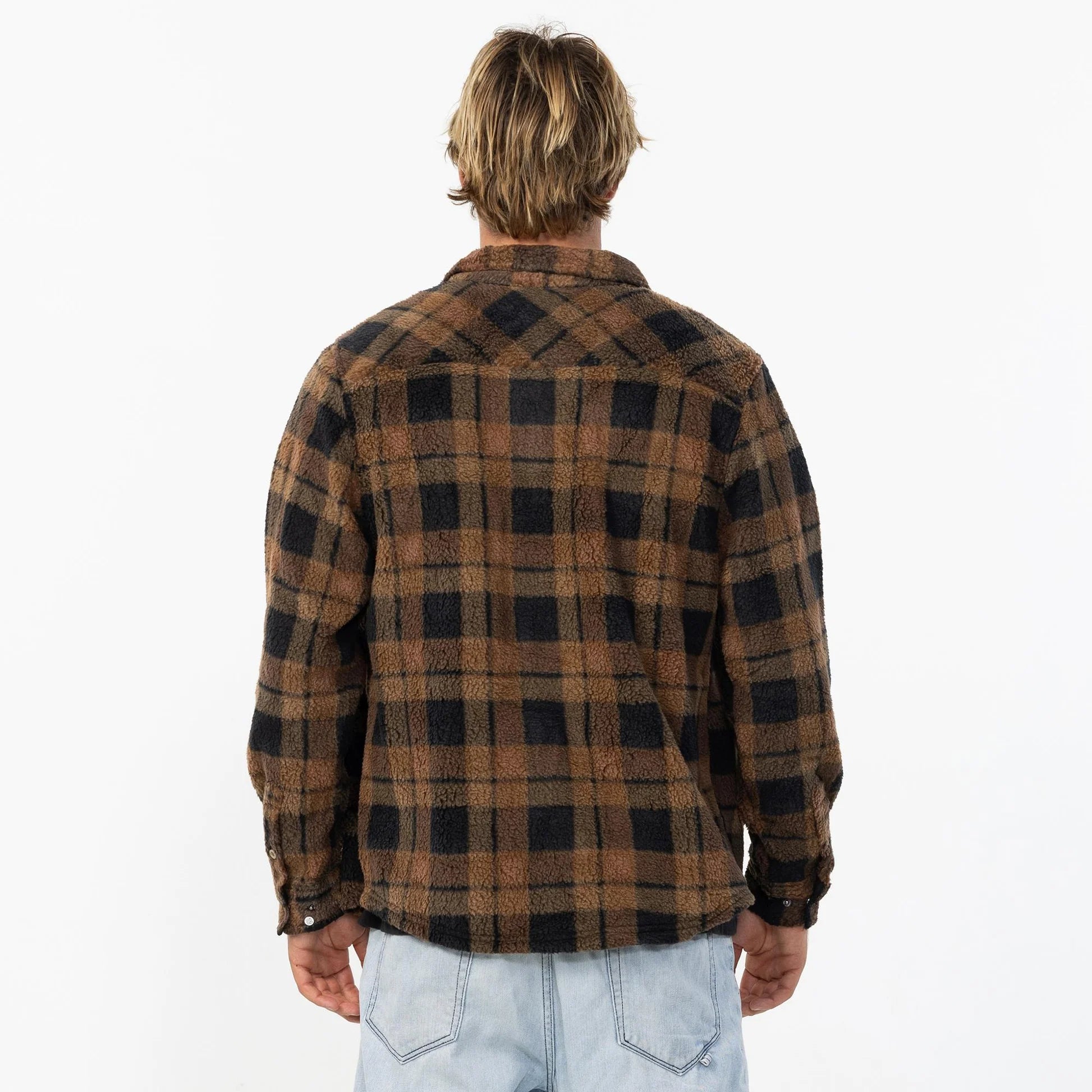 O'Neill Glacier Plaid High Pile Superfleece - Dark Khaki - Star Surf + Skate