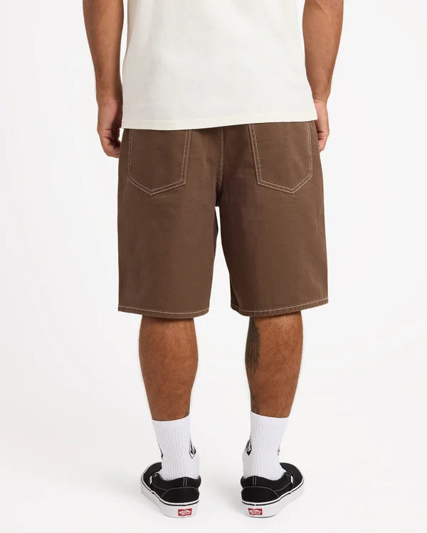 Volcom Mens Billow Denim Shorts - Brown Stone