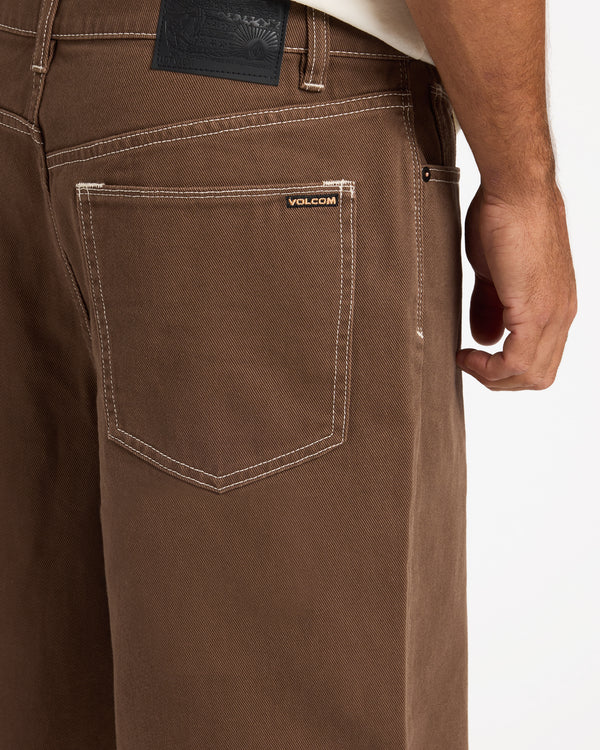 Volcom Mens Billow Denim Shorts - Brown Stone