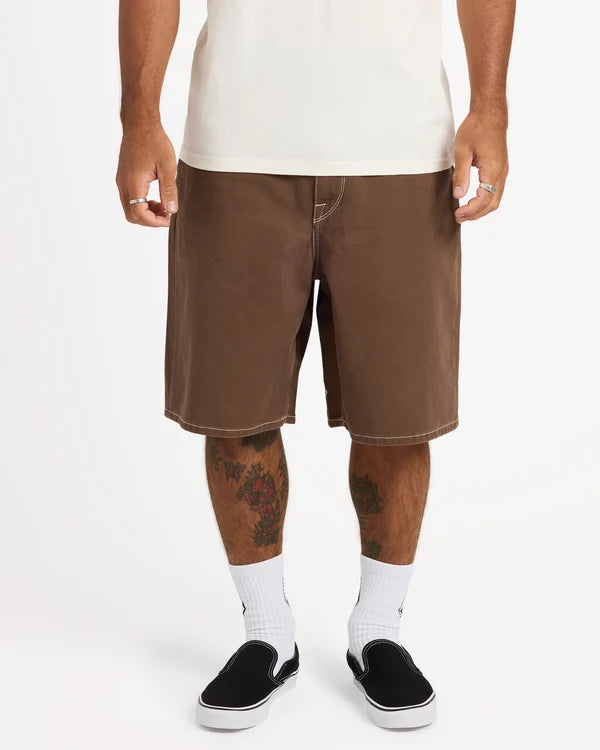 Volcom Mens Billow Denim Shorts - Brown Stone