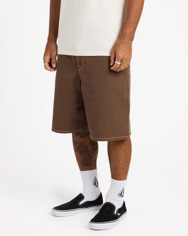 Volcom Mens Billow Denim Shorts - Brown Stone