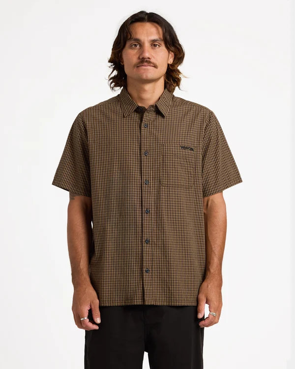 Volcom Temper SS Shirt - Brown Stone