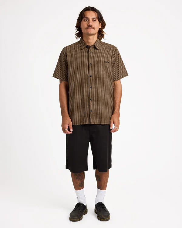 Volcom Temper SS Shirt - Brown Stone