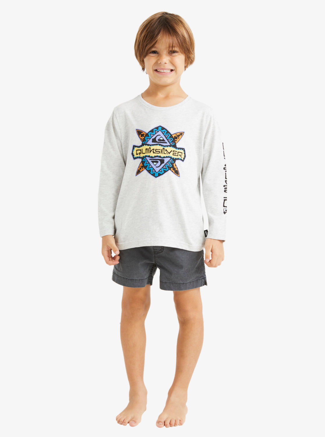 Quiksilver Rainmaker Toddlers LS Tee - Light Grey Heather - Star Surf + Skate