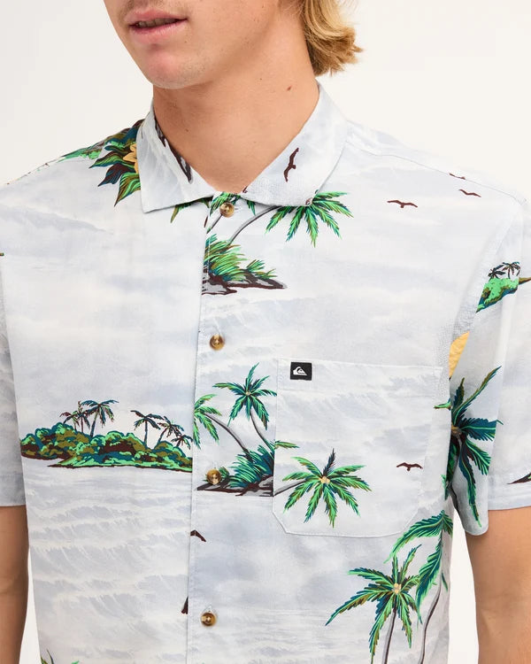 Quiksilver Beach Club Casual SS Shirt - Skyway Island Breeze
