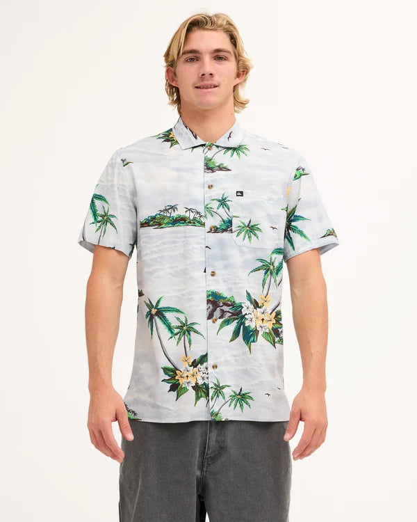 Quiksilver Beach Club Casual SS Shirt - Skyway Island Breeze