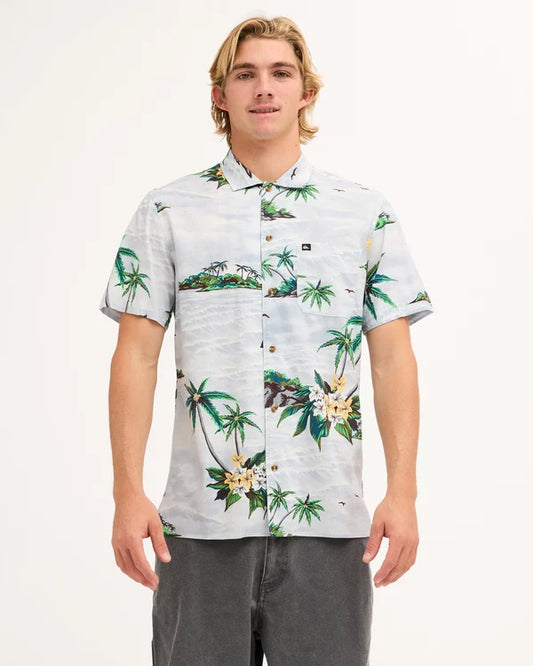 Quiksilver Beach Club Casual SS Shirt - Skyway Island Breeze