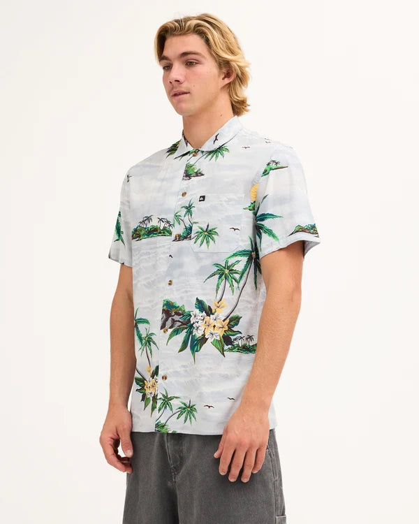 Quiksilver Beach Club Casual SS Shirt - Skyway Island Breeze