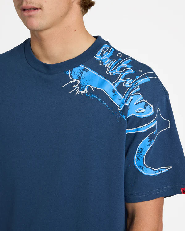 Quiksilver Young Guns Scrawled SS Tee - Dark Denim