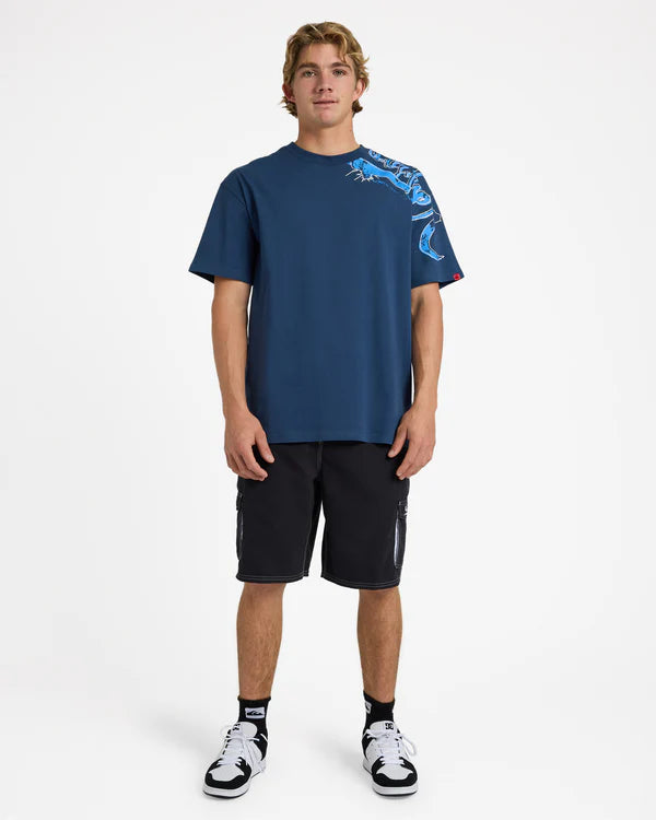 Quiksilver Young Guns Scrawled SS Tee - Dark Denim