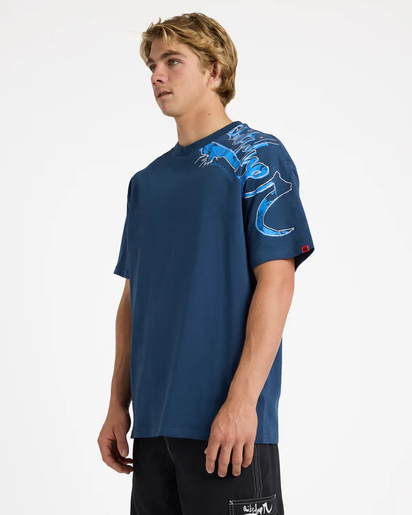 Quiksilver Young Guns Scrawled SS Tee - Dark Denim