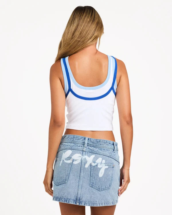 Roxy Backslider Bleach Denim Skirt - Blue Fade