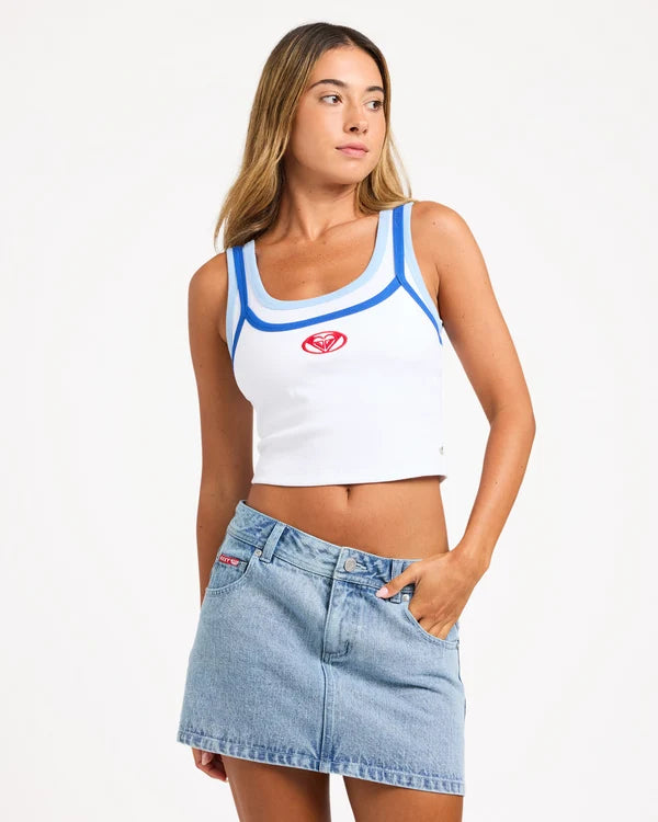 Roxy Backslider Bleach Denim Skirt - Blue Fade
