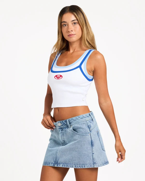 Roxy Backslider Bleach Denim Skirt - Blue Fade