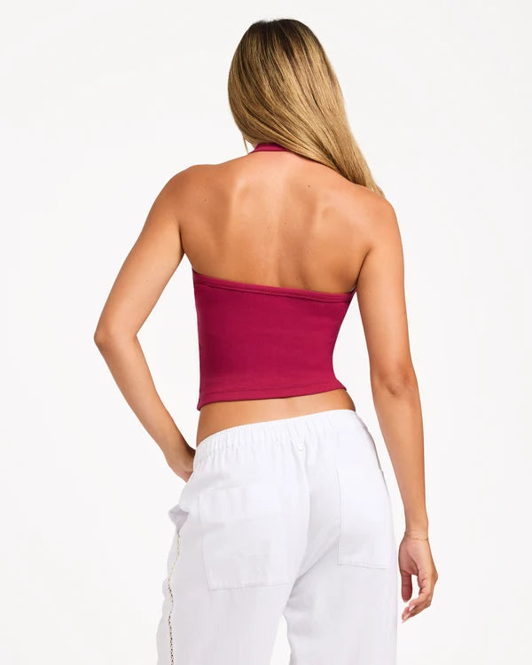 Roxy Base Rib Halter - Beet Red