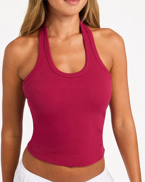 Roxy Base Rib Halter - Beet Red