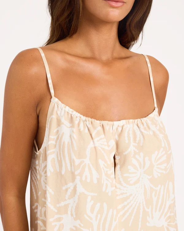 Roxy Coral Cove Tidal Cami Mini Dress - Pebble