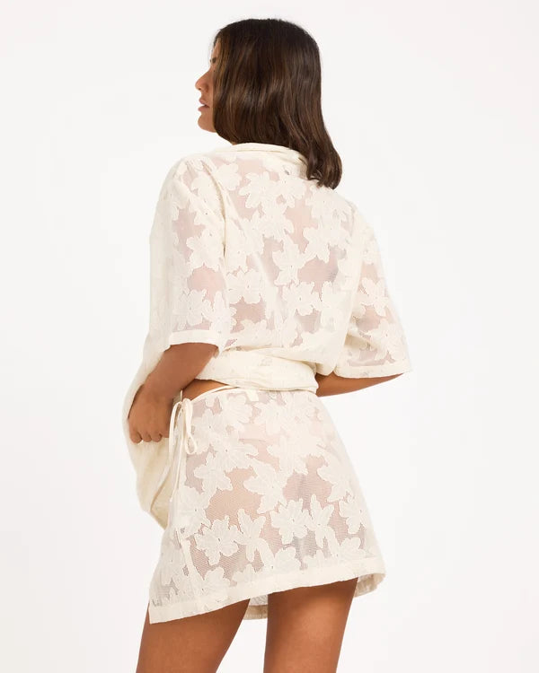 Roxy Adrift Mini Warp Skirt - Natural