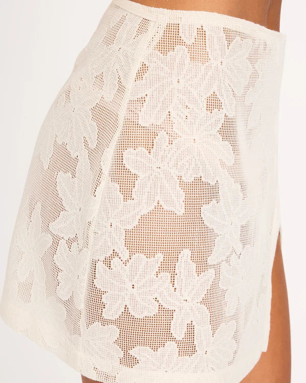 Roxy Adrift Mini Warp Skirt - Natural
