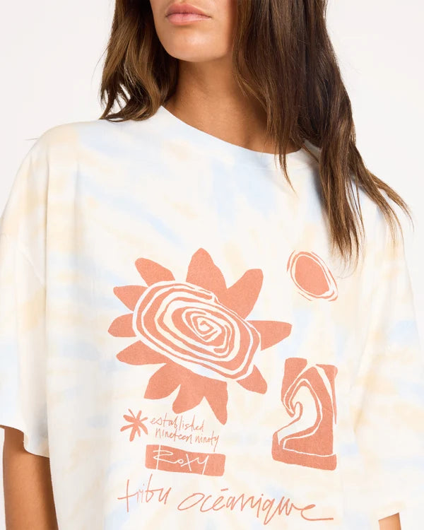 Roxy Laguna Oversized Tee - Pebble