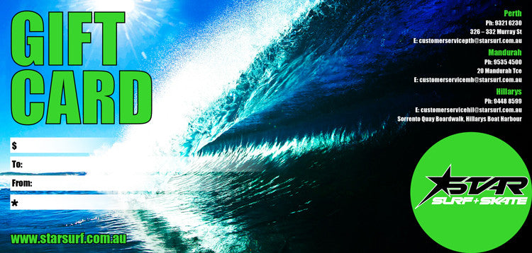 GIFT CARD - $25 to $1,000 - Star Surf + Skate